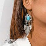 Bohemian Turquoise Tassel Earrings