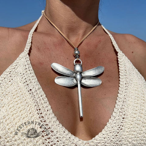 Retro Exaggerated Metal Dragonfly Necklace