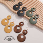 Exaggerated wooden earrings