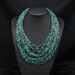 Vintage exaggerated multi-layer millet bead necklace
