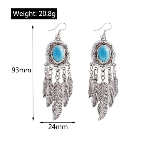 Bohemian Turquoise Tassel Earrings