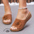 Women's Floral Wedge Open Toe Outerwear Slippers