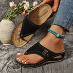 Women's Fashion Hollow Round Toe Thick Bottom Flip Flops