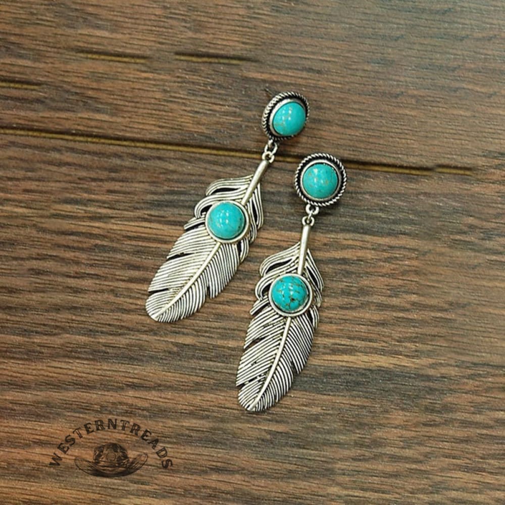 Feather Turquoise Earrings