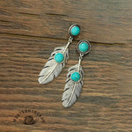 Feather Turquoise Earrings