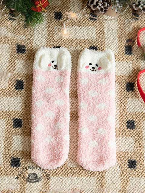 Coral Fleece Christmas Gift Christmas Animal Socks for Men and Women