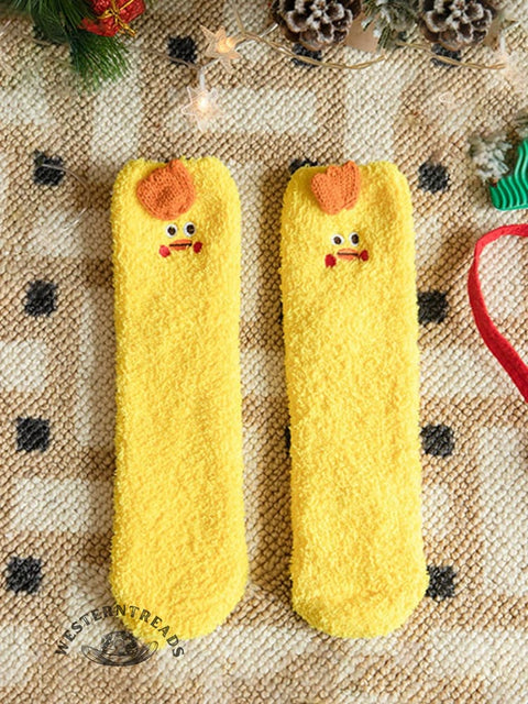 Coral Fleece Christmas Gift Christmas Animal Socks for Men and Women