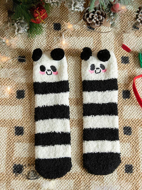 Coral Fleece Christmas Gift Christmas Animal Socks for Men and Women