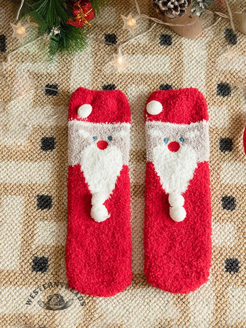 Coral Fleece Christmas Gift Christmas Animal Socks for Men and Women