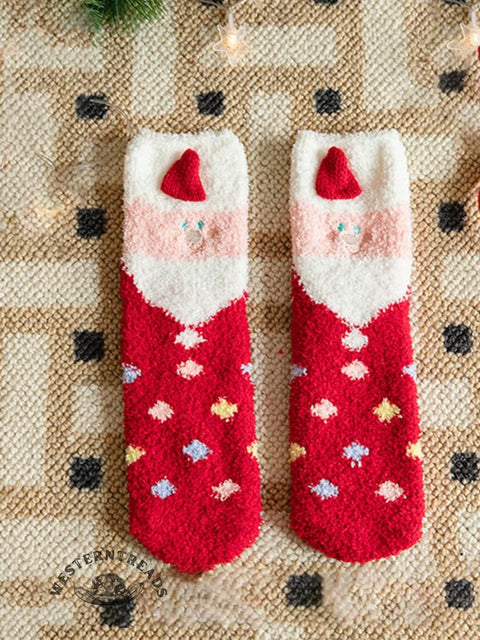 Coral Fleece Christmas Gift Christmas Animal Socks for Men and Women