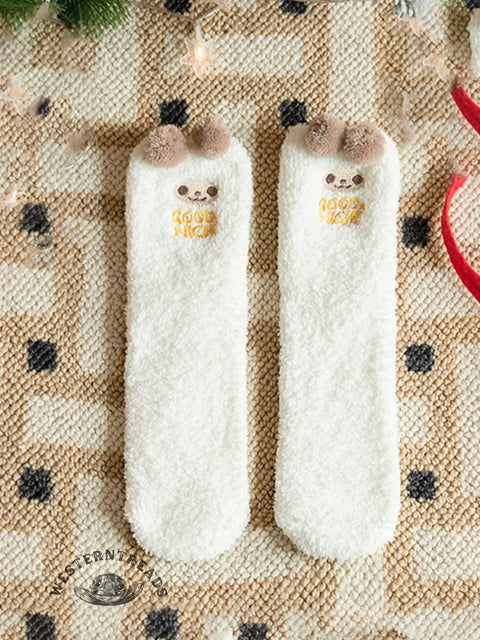 Coral Fleece Christmas Gift Christmas Animal Socks for Men and Women