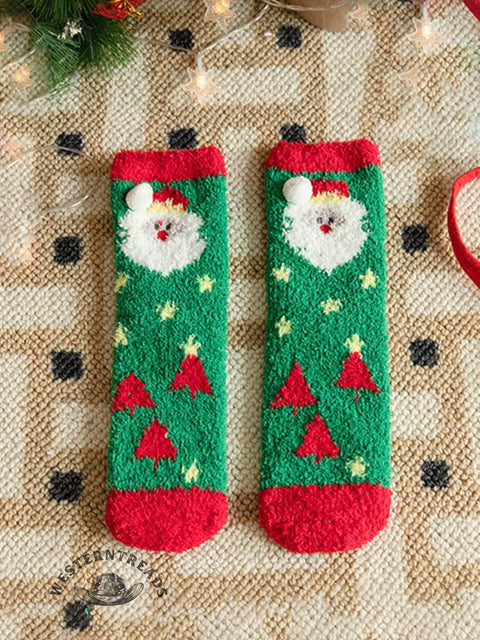 Coral Fleece Christmas Gift Christmas Animal Socks for Men and Women