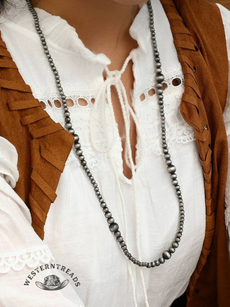 Vintage Ethnic Beaded Necklace Long Necklace