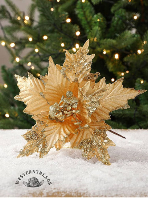 Sequined Velvet Christmas Flowers