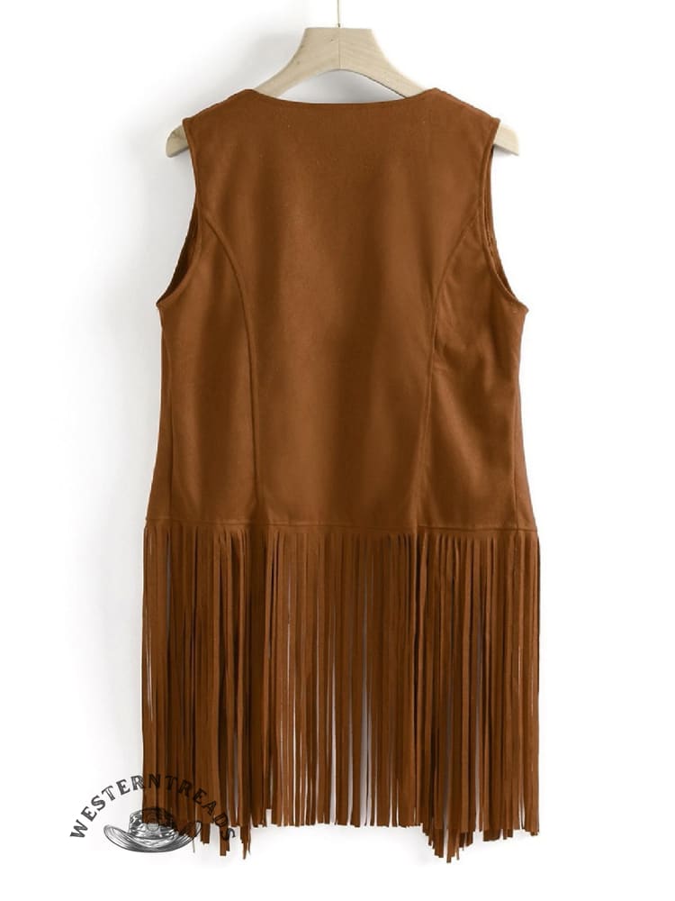 Women's Suede Fringe Vest