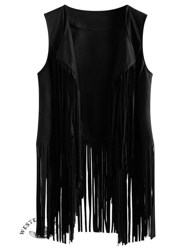 Women's Suede Fringe Vest