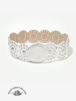 Round Hollow European and American Retro Cowboy Western Belt Round Hollow