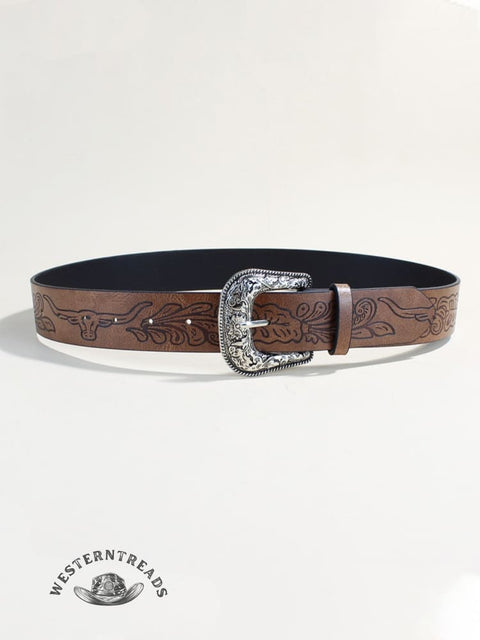 Western-style Belt for Women American Bohemian Retro Style Animal Cow Print Belt