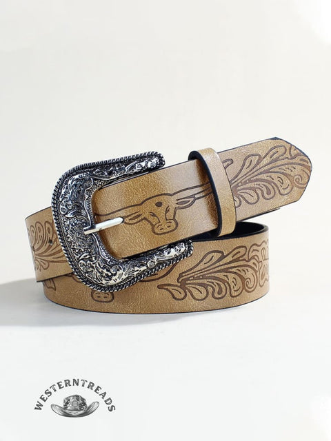 Western-style Belt for Women American Bohemian Retro Style Animal Cow Print Belt