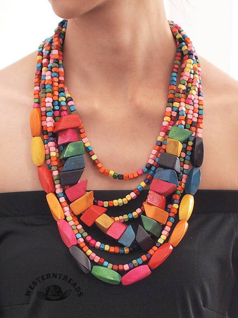 Bohemian Multi-layered Beaded Long Necklace