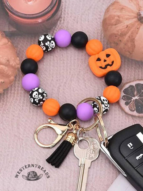 Halloween Pumpkin Bead Bracelet