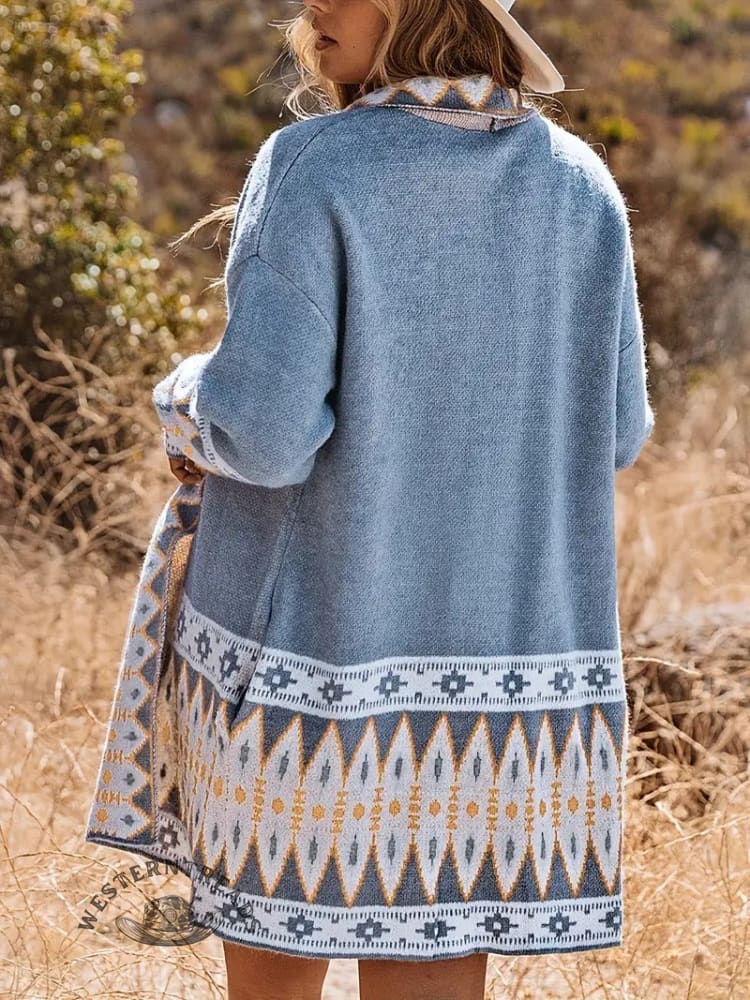 Women's Aztec Print Knit Cardigan