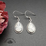 Very popular ✨Vintage White Turquoise Silver Tear Drop Earrings