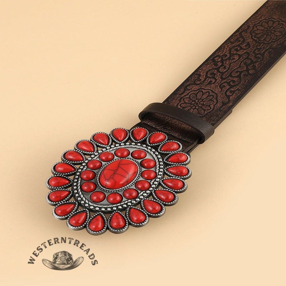 Ethnic Red Turquoise Belt