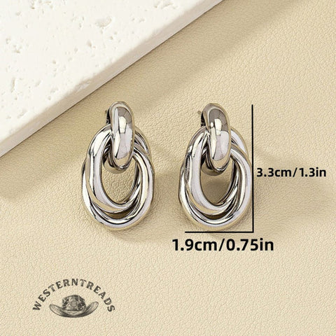 Stylish Geometric Circle Metal Earrings