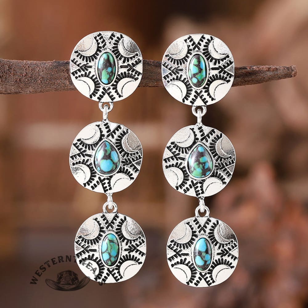 Vintage Ethnic Turquoise Earrings