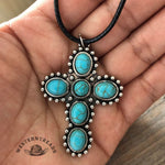 Vintage Turquoise Cross Necklace