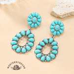 [High-quality texture]Turquoise Floral Earrings