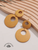 Exaggerated wooden earrings