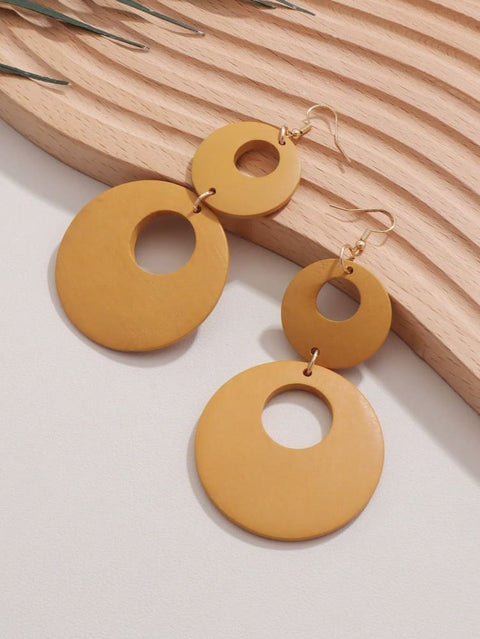 Exaggerated wooden earrings