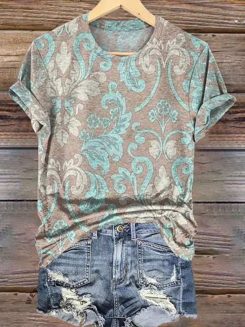 Simple Pattern Print Casual T-shirt