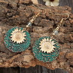 Retro Folk Style Peacock Blue Earrings