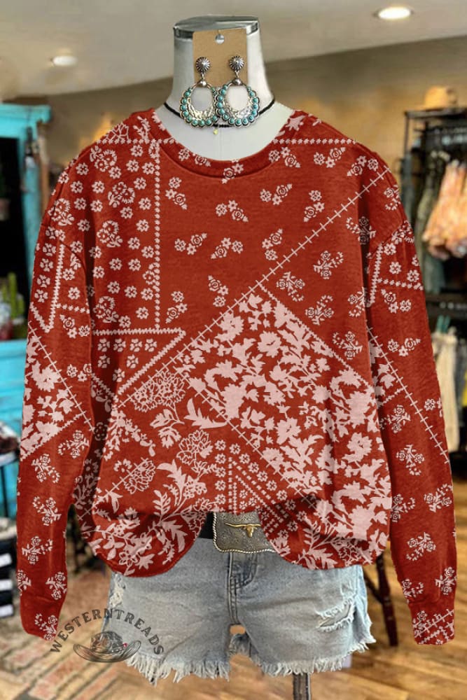 Unique Floral Print Sweatshirt