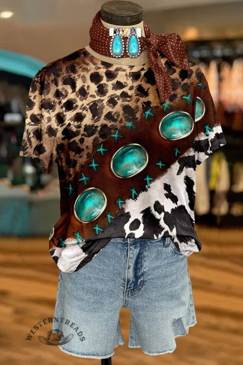 Casual Western Print T-shirt