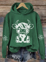 Women's Highland Cow Casual Hoodie Sweatshirt