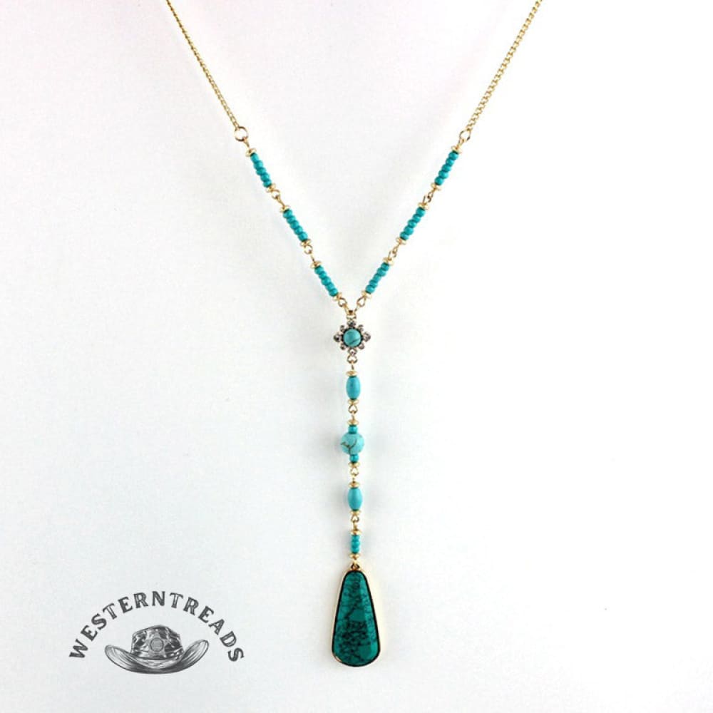 Classic Turquoise Long Beaded Necklace