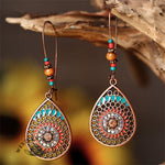 Boho Mandala Hollow Carving Beaded Earrings