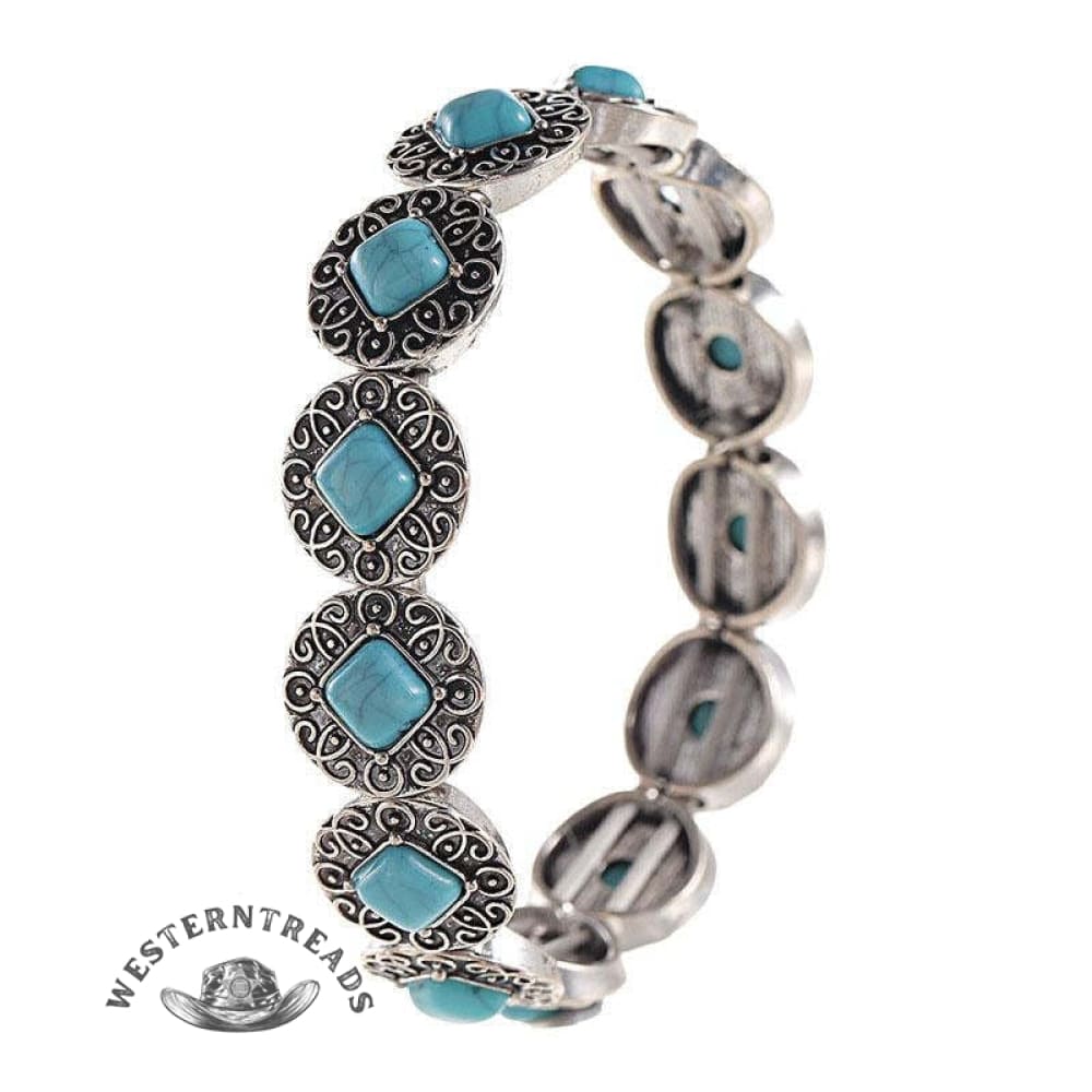 Turquoise vintage ethnic style light-weight bracelet