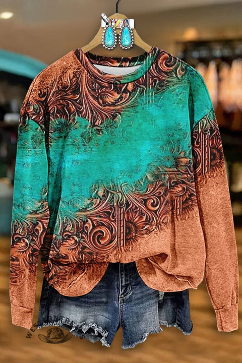 Vintage Western Print Sweatshirt