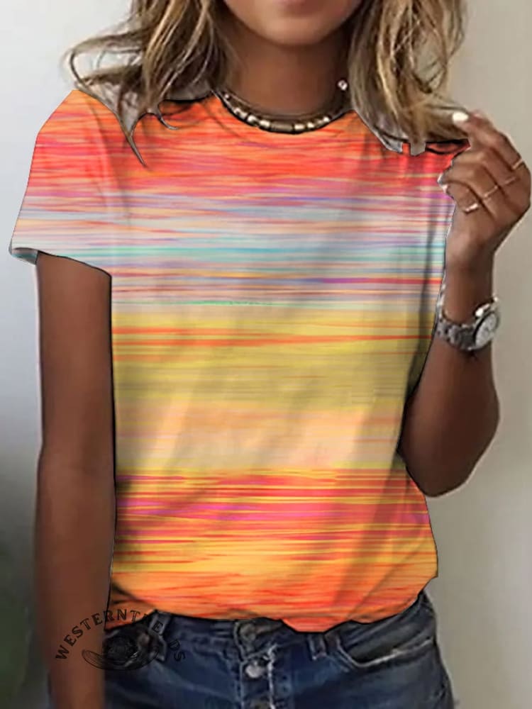 Women's Autumn Casual Gradient T-shirt