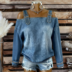 Women's Casual Off-Shoulder Denim Top