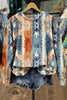 Colorful Aztec Print Crew Neck Sweatshirt