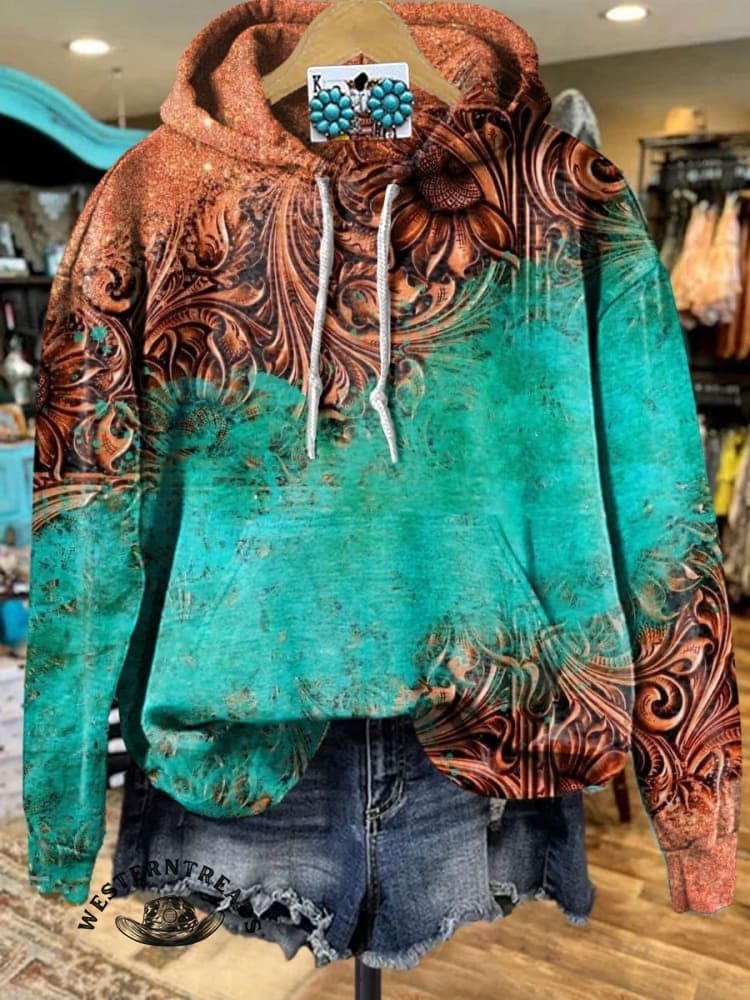 Vintage Western Print Sweatshirt