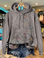 ?Hot Sale?Vintage Floral Art Print Casual Sweatshirt