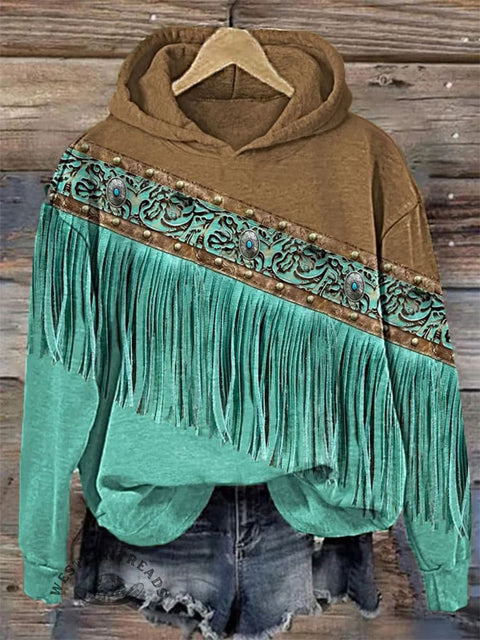 Retro Ethnic Pattern Stripes Art Print Casual Sweatshirt