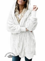 Autumn and Winter Solid Color Warm Top Medium Long Coat